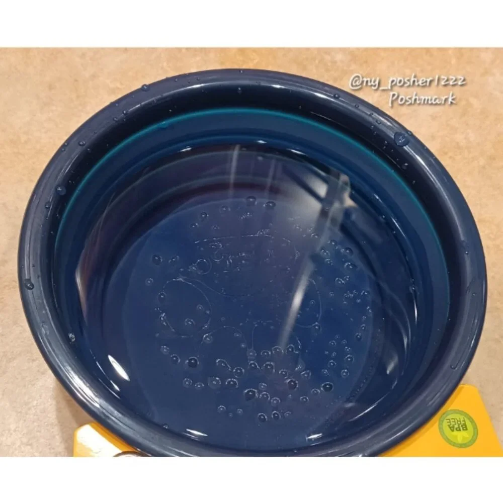 Ｐｅｔ₂Ｏ Silicone Round Travel Pet Bowl (Size Large) 🔴🔵